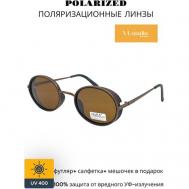 Солнцезащитные очки , круглые, с защитой от УФ, поляризационные, для мужчин, коричневый MARX