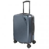 Чемодан-рюкзак , ABS-пластик, водонепроницаемый, жесткое дно, опорные ножки на боковой стенке, рифленая поверхность, 40.2 л, размер S, синий Bugatti