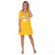 Платье , короткий рукав, размер 50, желтый, белый ALERAN