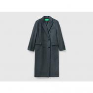 Пальто   демисезонное, силуэт прямой, удлиненное, размер 46, серый United Colors of Benetton