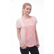 Блуза  , повседневный стиль, размер 44, розовый Тамбовчанка