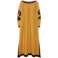 Платье , хлопок, повседневное, свободный силуэт, размер 40/48, желтый Saffron & Rose