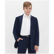Школьный пиджак , однобортный, карманы, размер 176, синий Button Blue