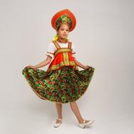Русский костюм для девочки "Рябинушка", платье с отлетной кокеткой, кокошник, р. 36, рост 134-140 см Gold Market