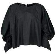 Блуза , укороченный рукав, размер u, черный JT
