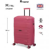 Чемодан , 96 л, размер M+, розовый IT Luggage