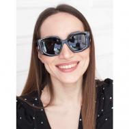 Солнцезащитные очки , кошачий глаз, оправа: пластик, с защитой от УФ, поляризационные, для женщин, черный Неушанка