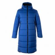 куртка  зимняя, силуэт прямой, стеганая, светоотражающие элементы, карманы, капюшон, размер XL, синий Huppa