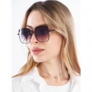 Солнцезащитные очки , прямоугольные, оправа: металл, для женщин, черный Нет бренда