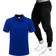 Комплект , брюки, футболка, размер 48, синий Нет бренда