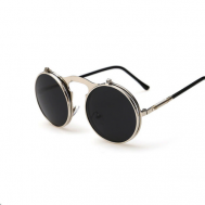 Солнцезащитные очки  141, круглые, складные, с защитой от УФ, серебряный GrandFocus