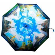 Зонт-трость , полуавтомат, купол 102 см., 8 спиц, мультиколор PLANET