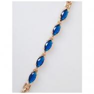 Плетеный браслет , шпинель, размер 18 см., синий Lotus Jewelry
