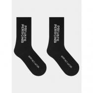 Носки  унисекс  PP LOGO , 1 пара, высокие, размер 38-42, черный PRIVATE PERSONS