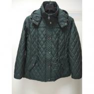 куртка   демисезонная, средней длины, силуэт прямой, карманы, внутренний карман, капюшон, размер 54, зеленый Frandsen