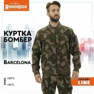 бомбер  Куртка бомбер  Barselona, силуэт свободный, карманы, манжеты, ветрозащитная, антибактериальная пропитка, внутренний карман, воздухопроницаемая, без капюшона, быстросохнущая, размер 50/52, хаки, зеленый Remington