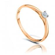 Кольцо , белое, красное золото, 585 проба, бриллиант, размер 16.5 DIAMOND PRIME
