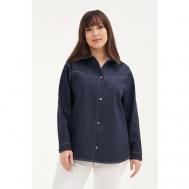 Блуза  , размер 52, синий OLSI