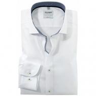 Рубашка , деловой стиль, прилегающий силуэт, воротник кент, длинный рукав, размер 48-50, белый Olymp