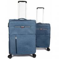 Комплект чемоданов , текстиль, размер L, синий Leegi