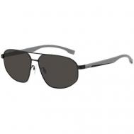 Солнцезащитные очки BOSS, прямоугольные, оправа: металл, для мужчин, черный Hugo Boss