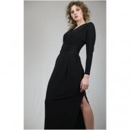 Платье , вечернее, прилегающее, макси, размер 42, черный sv2 studio