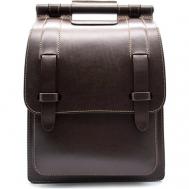 Рюкзак  саквояж , натуральная кожа, вмещает А4, внутренний карман, коричневый ЭклектикАрт
