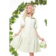 Платье-рубашка , размер 56, зеленый DSTrend