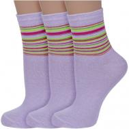 Носки , 3 пары, размер 25, фиолетовый Altair