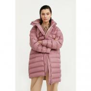 куртка  зимняя, удлиненная, силуэт прямой, ветрозащитная, влагоотводящая, карманы, без капюшона, размер 3XL 54/56, розовый FINNFLARE