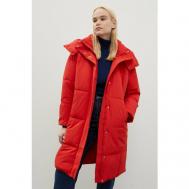 куртка   демисезонная, средней длины, оверсайз, водонепроницаемая, стеганая, размер M, красный Finn Flare