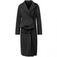 Пальто  , силуэт прилегающий, средней длины, размер 52, черный NUOVO BORGO