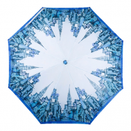 Зонт , автомат, 3 сложения, купол 99 см., 8 спиц, система «антиветер», чехол в комплекте, для женщин, голубой Goroshek