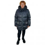 куртка  зимняя, силуэт прямой, ветрозащитная, стеганая, утепленная, размер 56-58, серый Hannan