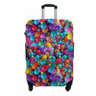 Чехол для чемодана , полиэстер, текстиль, износостойкий, размер S, фиолетовый, розовый MARRENGO