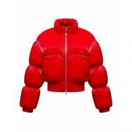 куртка   демисезонная, средней длины, силуэт прямой, без капюшона, размер S, красный Sorelle