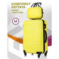 Комплект чемоданов  Phatthaya, 2 шт., ABS-пластик, 74 л, размер M, желтый L'Case