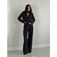 Костюм, жакет и брюки, классический стиль, полуприлегающий силуэт, подкладка, размер 42, черный SK brand