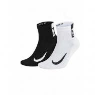 Носки , 2 пары, размер S, белый, черный Nike