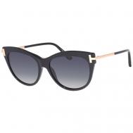 Солнцезащитные очки , кошачий глаз, оправа: пластик, градиентные, поляризационные, для женщин, черный Tom Ford