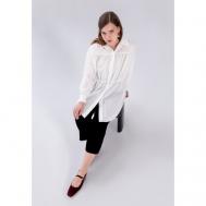 Блуза  , длинный рукав, размер 60, белый WANDBSTORE
