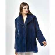 Куртка , норка, силуэт прямой, карманы, размер 38, синий Skinnwille