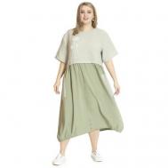 Платье в классическом стиле, размер 72, зеленый Пышная мода