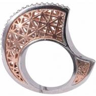 Кольцо , бижутерный сплав, размер 16.5, серебряный, золотой OTOKODESIGN