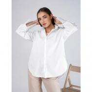 Рубашка  , нарядный стиль, оверсайз, длинный рукав, трикотажная, размер 44, белый Cosagach