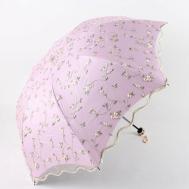 Зонт механика, 3 сложения, купол 89 см., 8 спиц, чехол в комплекте, в подарочной упаковке, для женщин, розовый WASABI TREND