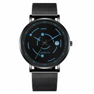 Наручные часы Часы наручные мужские кварцевые ЧАСЫ/GENEVASOLAR/Синие, кварцевые, черный, синий LERO ACCESSORIES