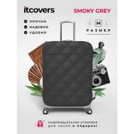 Чехол для чемодана , 80 л, размер M, серый, черный itcovers