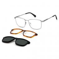 Солнцезащитные очки , прямоугольные, оправа: металл, для мужчин, серебряный Polaroid