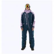 Комбинезон  для сноубординга, зимний, силуэт полуприлегающий, карманы, карман для ски-пасса, мембранный, утепленный, размер L, фиолетовый, синий Dragonfly